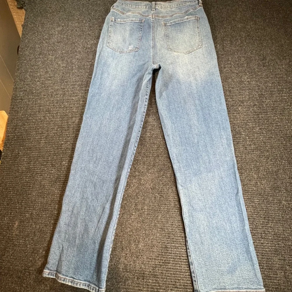 Fashion Nova Womens High Rise Straight Leg Jeans Medium Wash‎ Blue Size 11